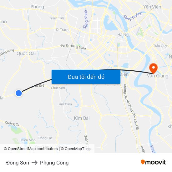 Đông Sơn to Phụng Công map