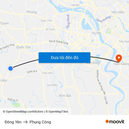 Đông Yên to Phụng Công map