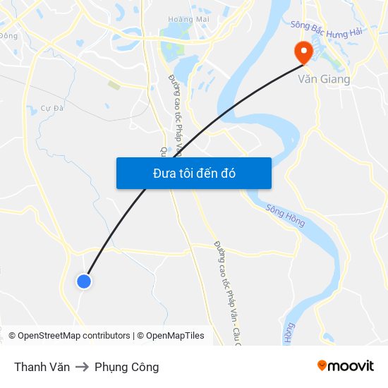 Thanh Văn to Phụng Công map