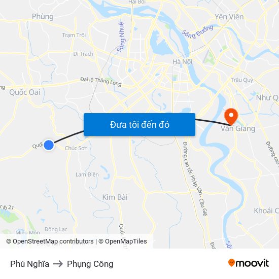 Phú Nghĩa to Phụng Công map