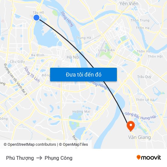 Phú Thượng to Phụng Công map