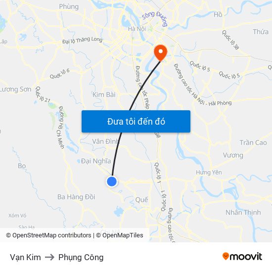 Vạn Kim to Phụng Công map