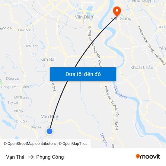 Vạn Thái to Phụng Công map