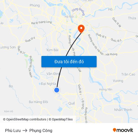 Phù Lưu to Phụng Công map