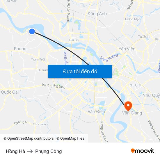 Hồng Hà to Phụng Công map