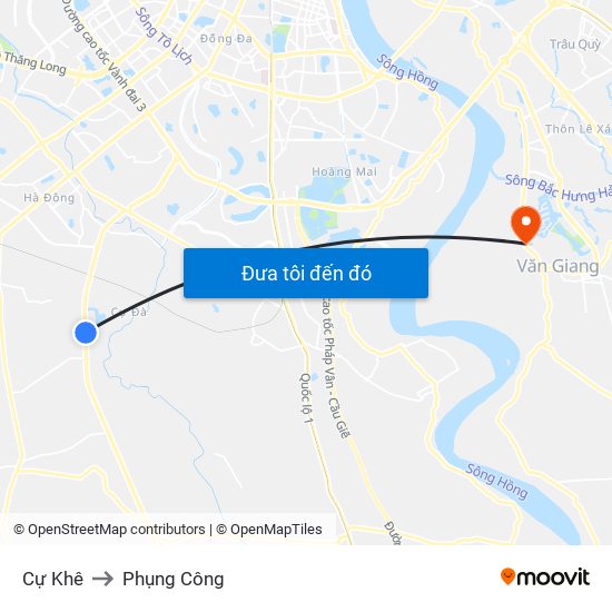 Cự Khê to Phụng Công map