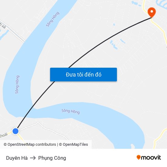 Duyên Hà to Phụng Công map