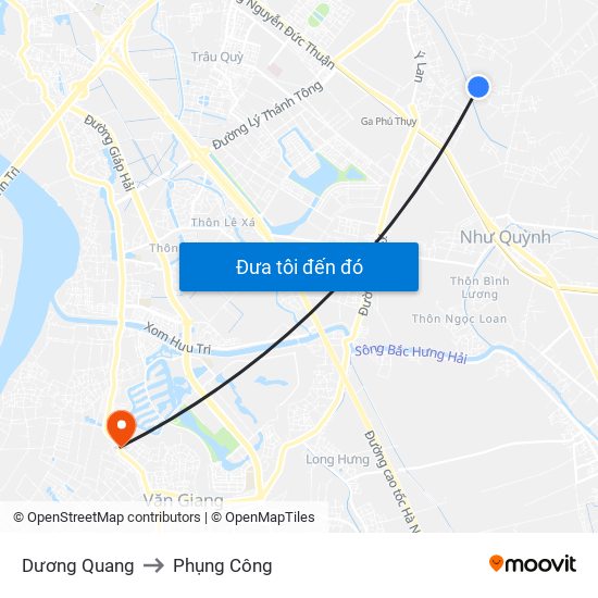 Dương Quang to Phụng Công map