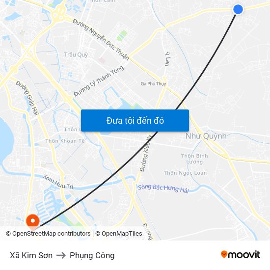 Xã Kim Sơn to Phụng Công map