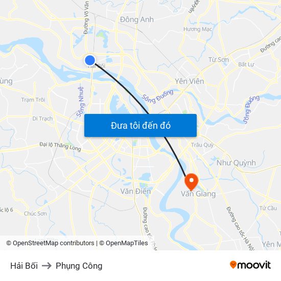 Hải Bối to Phụng Công map