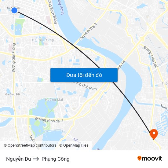 Nguyễn Du to Phụng Công map