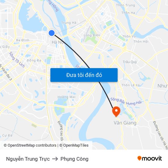 Nguyễn Trung Trực to Phụng Công map