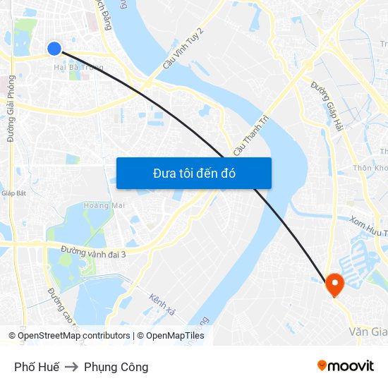 Phố Huế to Phụng Công map