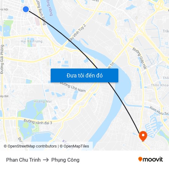 Phan Chu Trinh to Phụng Công map