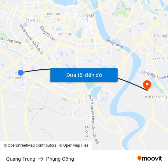 Quang Trung to Phụng Công map