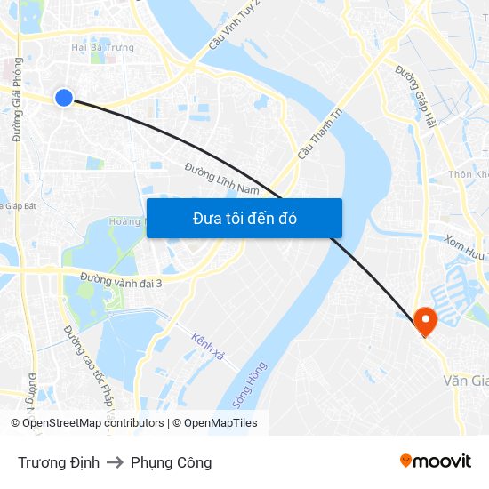 Trương Định to Phụng Công map