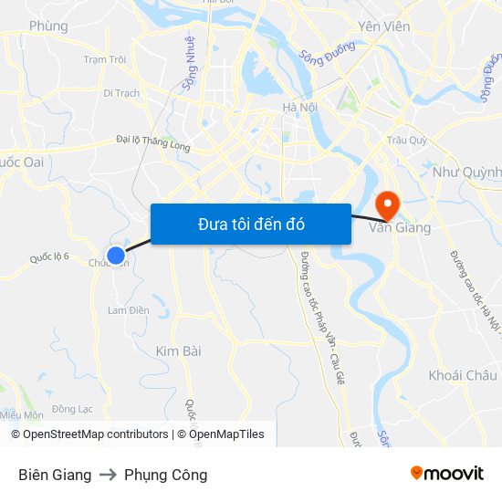 Biên Giang to Phụng Công map