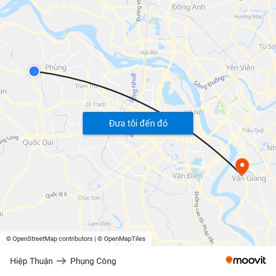 Hiệp Thuận to Phụng Công map