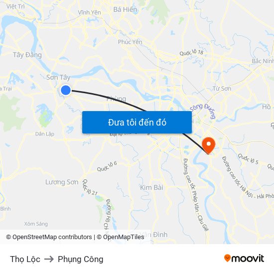 Thọ Lộc to Phụng Công map