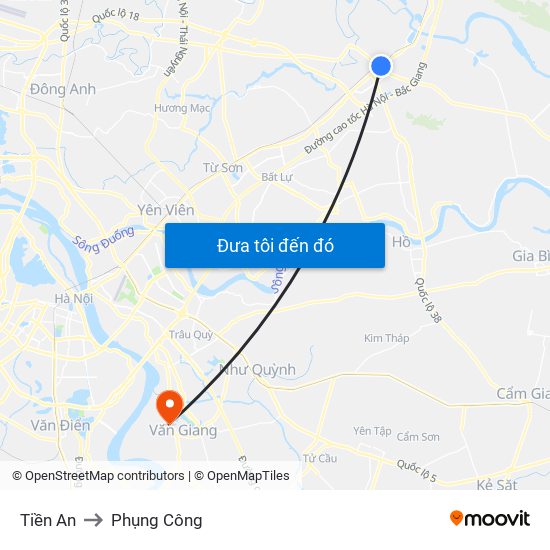 Tiền An to Phụng Công map