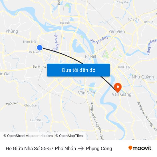 Hè Giữa Nhà Số 55-57 Phố Nhổn to Phụng Công map