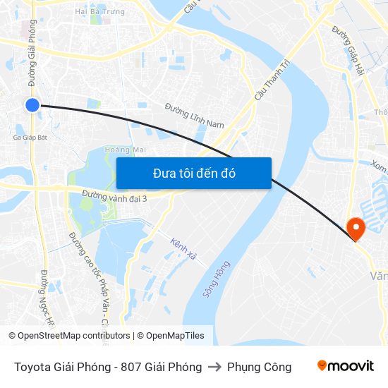 Toyota Giải Phóng - 807 Giải Phóng to Phụng Công map