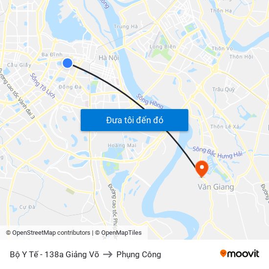 Bộ Y Tế - 138a Giảng Võ to Phụng Công map