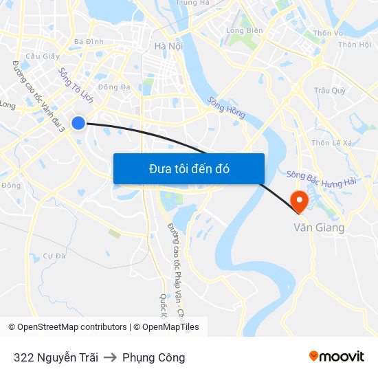 322 Nguyễn Trãi to Phụng Công map