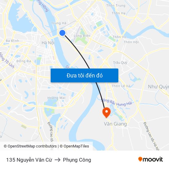 135 Nguyễn Văn Cừ to Phụng Công map