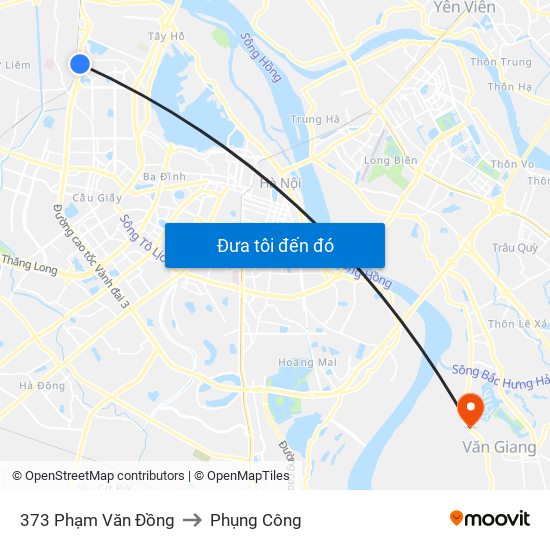 373 Phạm Văn Đồng to Phụng Công map