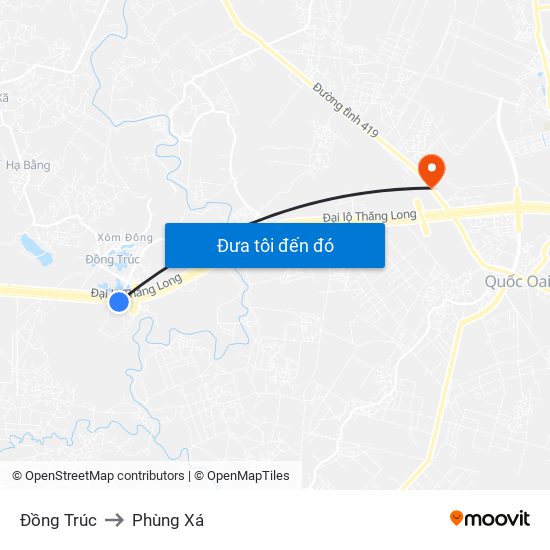 Đồng Trúc to Phùng Xá map