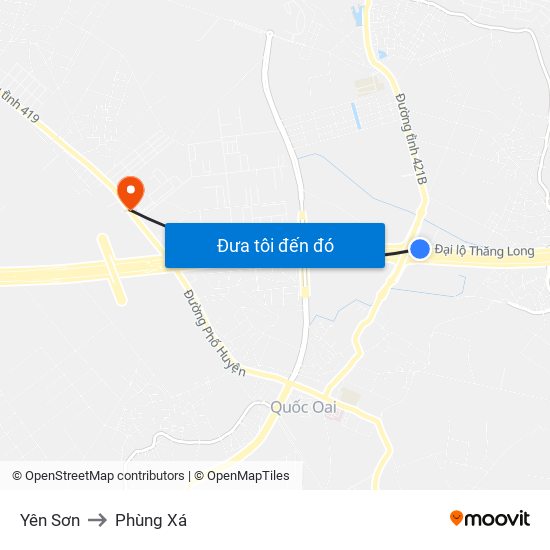 Yên Sơn to Phùng Xá map