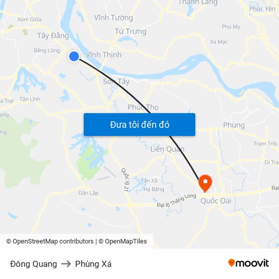 Đông Quang to Phùng Xá map