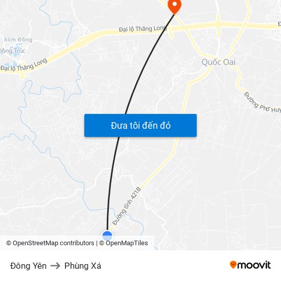 Đông Yên to Phùng Xá map