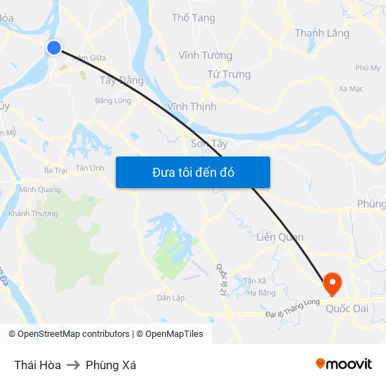 Thái Hòa to Phùng Xá map