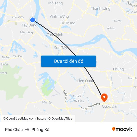 Phú Châu to Phùng Xá map