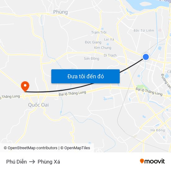 Phú Diễn to Phùng Xá map