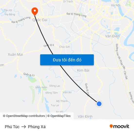 Phú Túc to Phùng Xá map