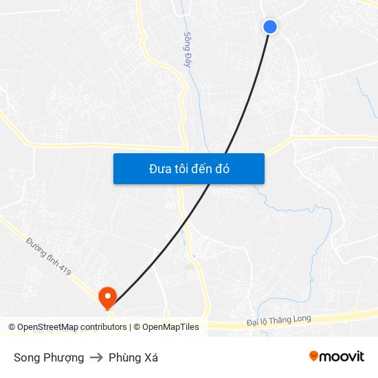 Song Phượng to Phùng Xá map