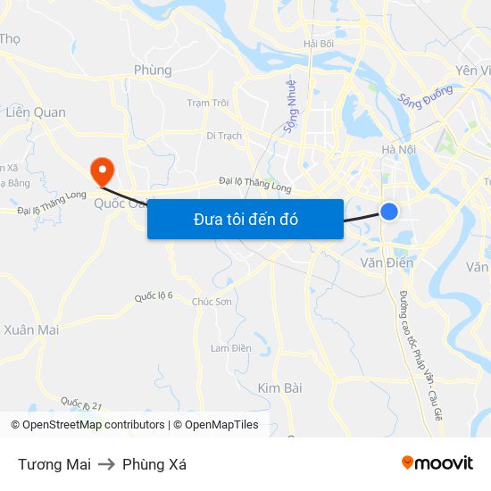 Tương Mai to Phùng Xá map