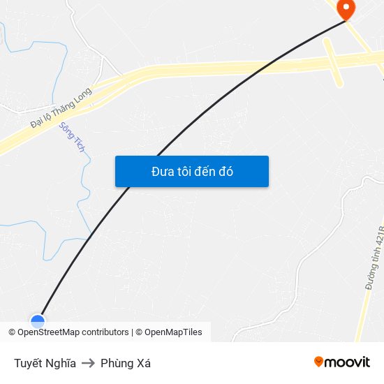 Tuyết Nghĩa to Phùng Xá map