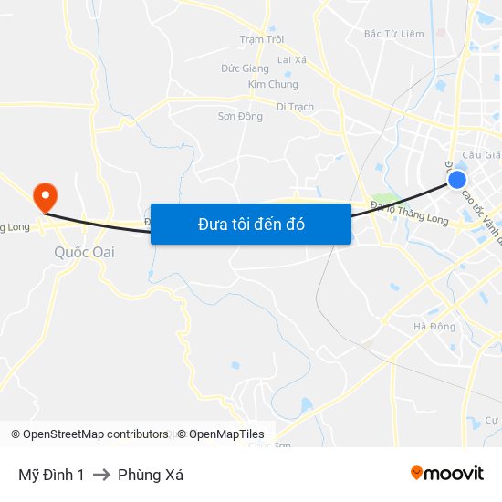 Mỹ Đình 1 to Phùng Xá map