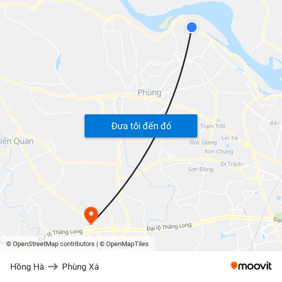 Hồng Hà to Phùng Xá map