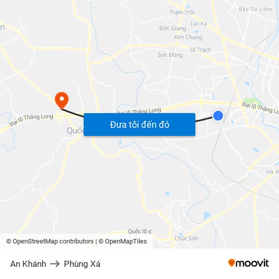 An Khánh to Phùng Xá map