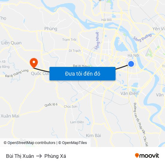 Bùi Thị Xuân to Phùng Xá map