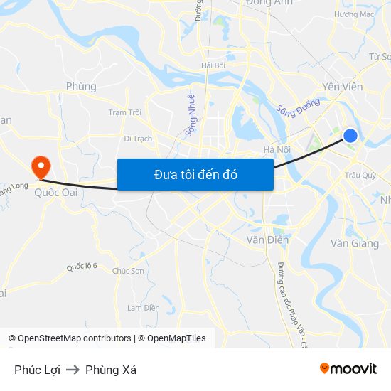 Phúc Lợi to Phùng Xá map