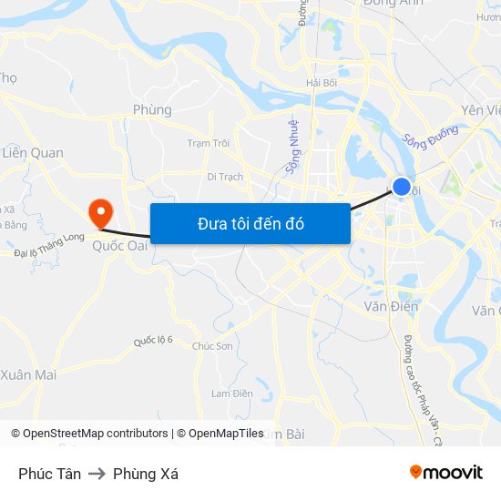 Phúc Tân to Phùng Xá map