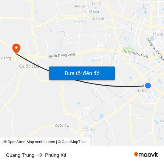 Quang Trung to Phùng Xá map