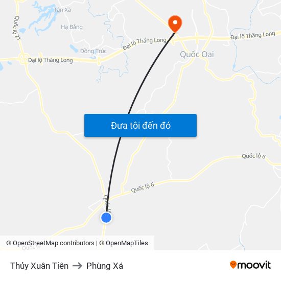 Thủy Xuân Tiên to Phùng Xá map