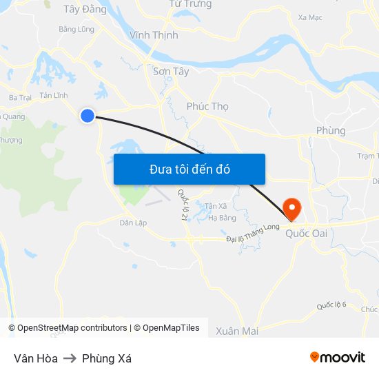 Vân Hòa to Phùng Xá map